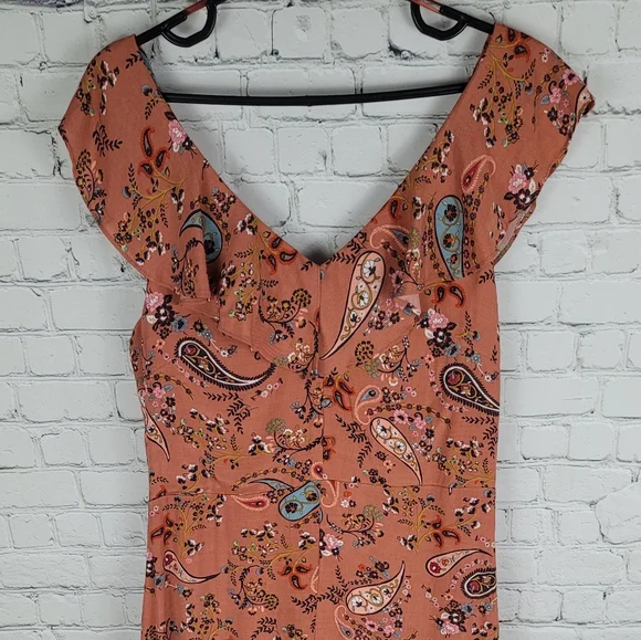 WILLOW & CLAY | floral flower ruffle front slit maxi dress - Picture 4 of 11